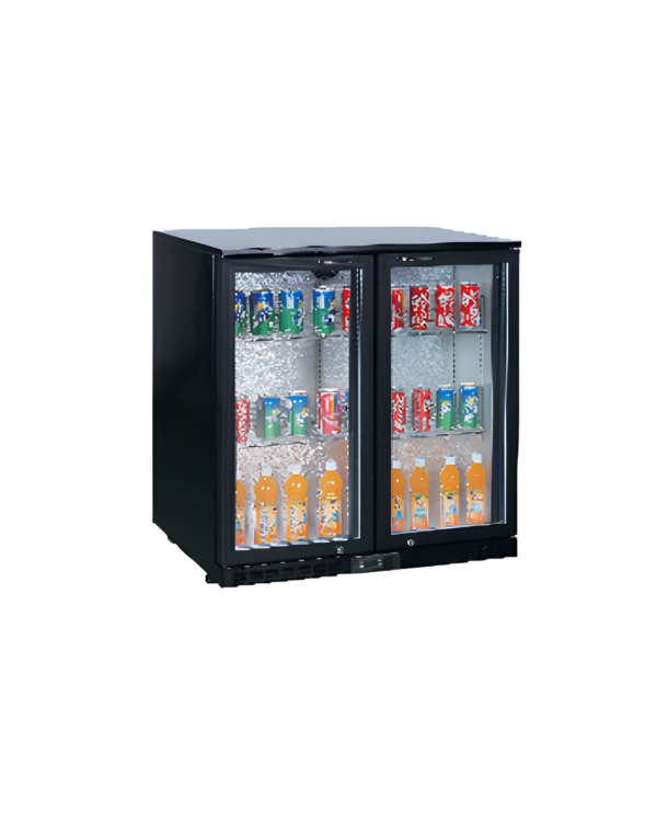 DBB-250 Powder Coated Black 2 Glass Door Bar Chiller (250L)